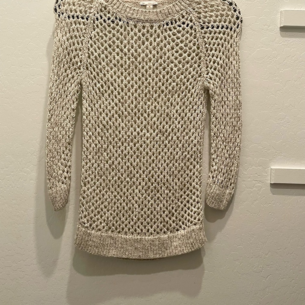GAP Open-Knit Cream Scoop Neck Sweater